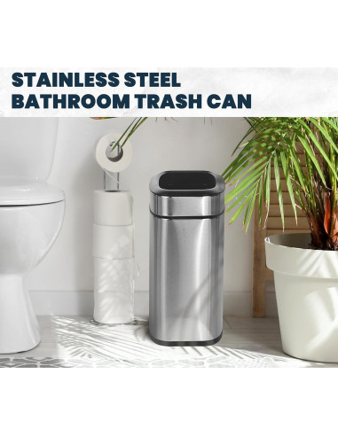 Basurero Abierto de Acero Inoxidable Alpine 20L - Diseño Moderno