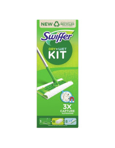 Kit de Inicio Swiffer para Limpiar Pisos - 1 Mopa, 8 Recargas Secas, 3 Toallitas Húmedas