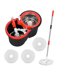 Juego de trapeador giratorio PULNDA con cubo y 3 recambios