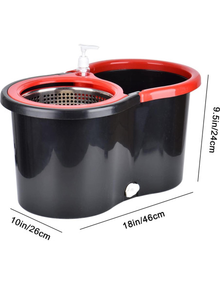 Juego de trapeador giratorio PULNDA con cubo y 3 recambios