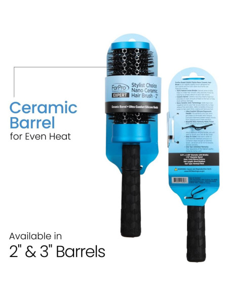 Cepillo Redondo Cerámica Nano ForPro 5.08 cm Cerdas Aniónicas