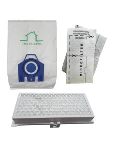 10 Bolsas GN + 4 Filtros HEPA Casa Vacuums para Aspiradora Miele