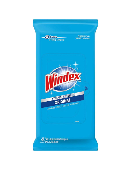 Toallitas de limpieza Windex para vidrio y superficies 28 unidades