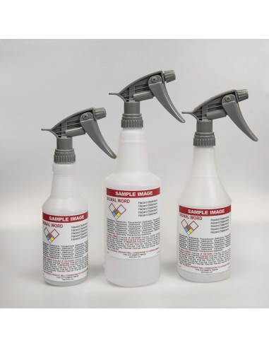 Botellas de Spray Preetiquetadas GHS HCL 24oz (0.71 L) Vacías