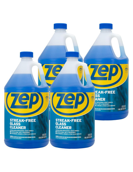 Limpiador de Vidrios Zep Sin Rayas - 3.78 L (Pack de 4)