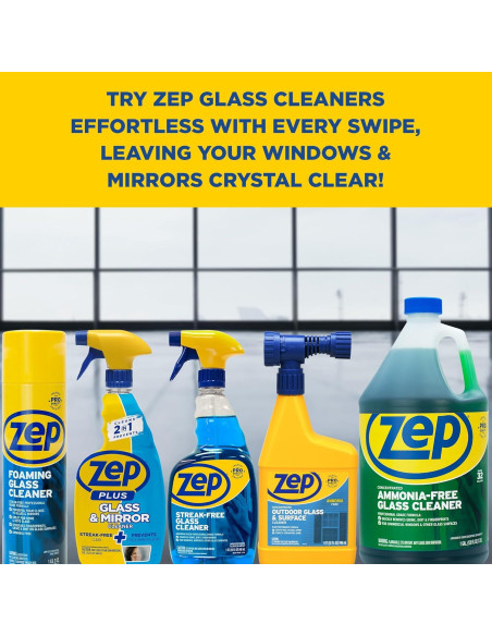 Limpiador de Vidrios Zep Sin Rayas - 3.78 L (Pack de 4)