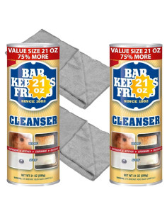 Paquete de limpieza Bar-Keeper's Friend 595 g + 2 paños microfibra 40.6x30.5 cm