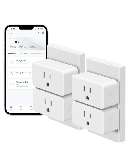 Enchufes Inteligentes Nivon Paquete de 4 Wi-Fi Control Remoto