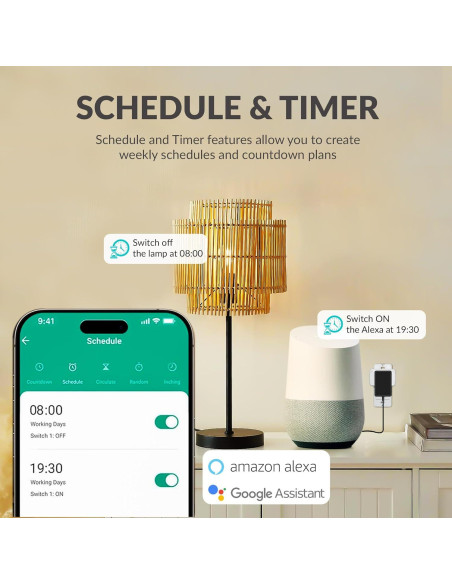 Enchufes Inteligentes Nivon Paquete de 4 Wi-Fi Control Remoto