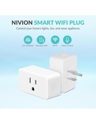 Enchufes Inteligentes Nivon Paquete de 4 Wi-Fi Control Remoto