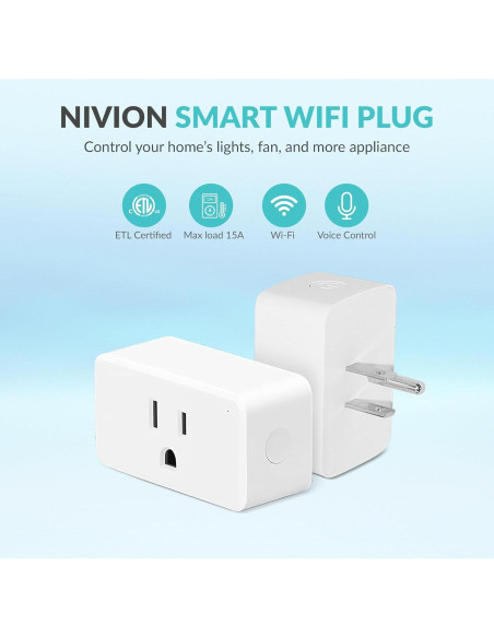 Enchufes Inteligentes Nivon Paquete de 4 Wi-Fi Control Remoto