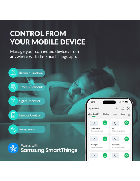 Enchufes Inteligentes Nivon Paquete de 4 Wi-Fi Control Remoto