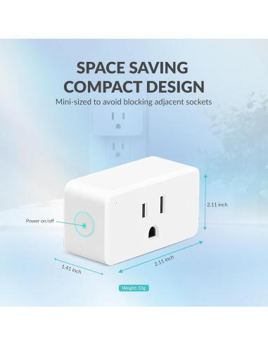 Enchufes Inteligentes Nivon Paquete de 4 Wi-Fi Control Remoto
