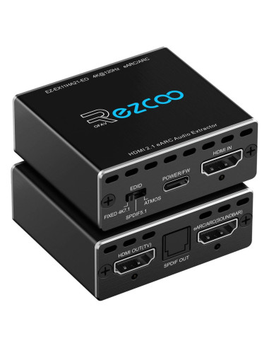Extractor de Audio HDMI 2.1 EZCOOTECH 4K@120Hz eARC SPDIF