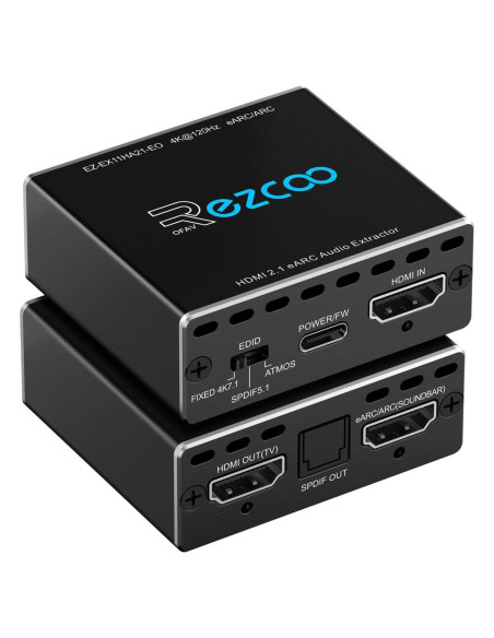 Extractor de Audio HDMI 2.1 EZCOOTECH 4K@120Hz eARC SPDIF