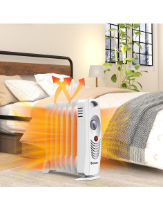 Calefactor de Radiador Lleno de Aceite COSTWAY 700W Portátil 2