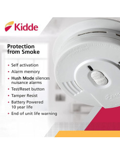 Detector de Humo Kidde i9010, Batería 10 Años, LED, Alarma 85dB 2