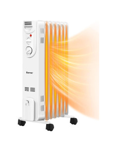 Calentador de Aceite Eléctrico COSTWAY 1500W Portátil con Termostato