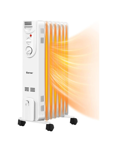 Calentador de Aceite Eléctrico COSTWAY 1500W Portátil con Termostato