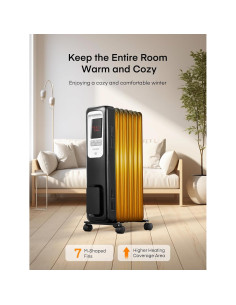 Calefactor de Radiador Eléctrico FOHERE 1500W con Termostato 2