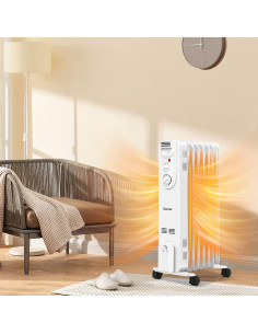 Calentador de Aceite Eléctrico COSTWAY 1500W Portátil con Termostato 2