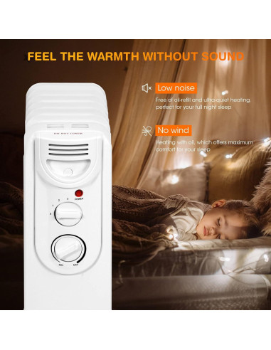 Calentador de Aceite Eléctrico COSTWAY 1500W Portátil con Termostato