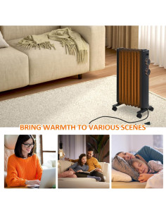 Calentador de radiador eléctrico Fadidio 1500W con termostato 2