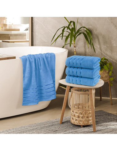Juego de Toallas de Baño Utopia 4 Piezas 600 GSM Azul