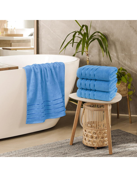 Juego de Toallas de Baño Utopia 4 Piezas 600 GSM Azul