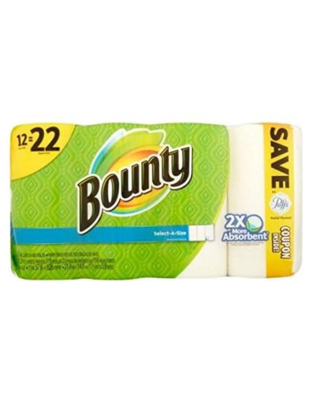 Toallas de Papel Bounty Selecciona Tamaño Blanco 12 Rollos