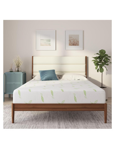 Colchón de Espuma Viscoelástica NapQueen 12" Completo Té Verde