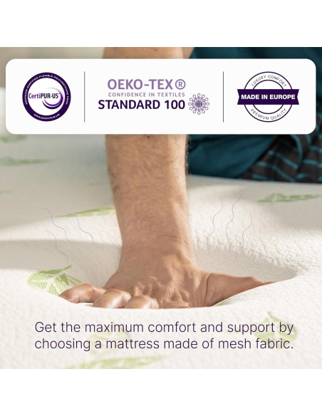 Colchón de Espuma Viscoelástica NapQueen 12" Completo Té Verde