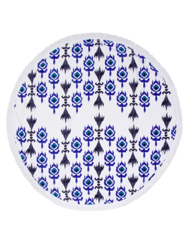 Toalla de Playa Redonda SwimZip 150 cm Algodón Azul