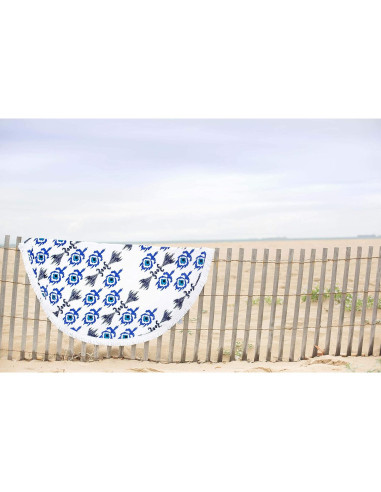 Toalla de Playa Redonda SwimZip 150 cm Algodón Azul