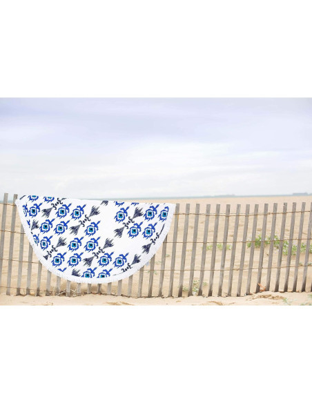 Toalla de Playa Redonda SwimZip 150 cm Algodón Azul