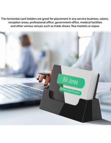 Soporte para Tarjetas de Visita Acrílico Negro - 100 Unidades