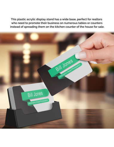 Soporte para Tarjetas de Visita Acrílico Negro - 100 Unidades