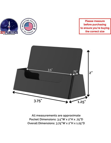 Soporte para Tarjetas de Visita Acrílico Negro - 100 Unidades