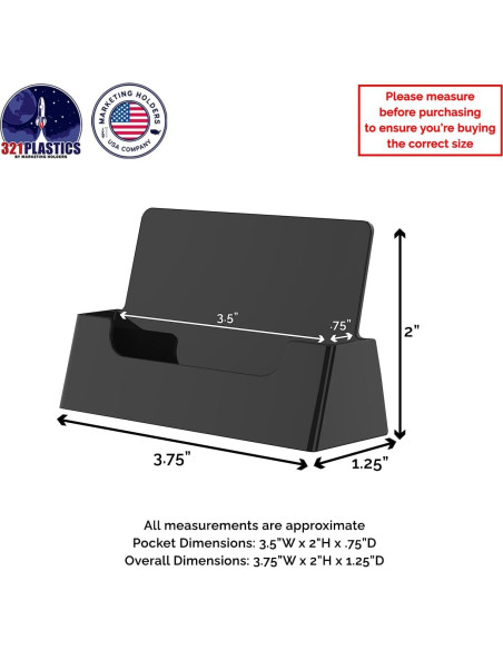 Soporte para Tarjetas de Visita Acrílico Negro - 100 Unidades