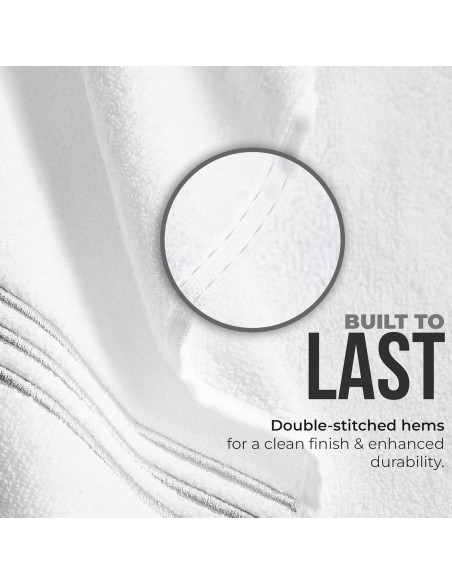 Juego de Toallas Premium Simpli-Magic 8 Piezas Algodón Gris