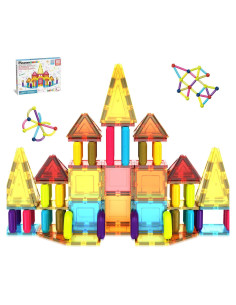 PicassoTiles Set de Bloques Magnéticos 82 Piezas para Niños 3+