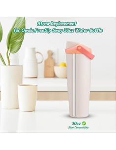 6 Pajitas Reutilizables XZESH para Botella Owala FreeSip 30oz 2