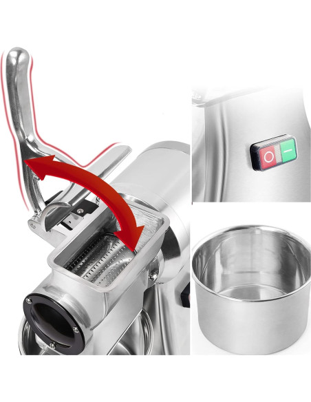 Rallador de Queso Eléctrico LIANDU-US 550W 40 kg/h Acero Inoxidable