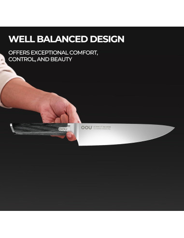 Cuchillo de Chef OOU 20.32 cm Acero Alemán 1.4116 Ultra Afilado