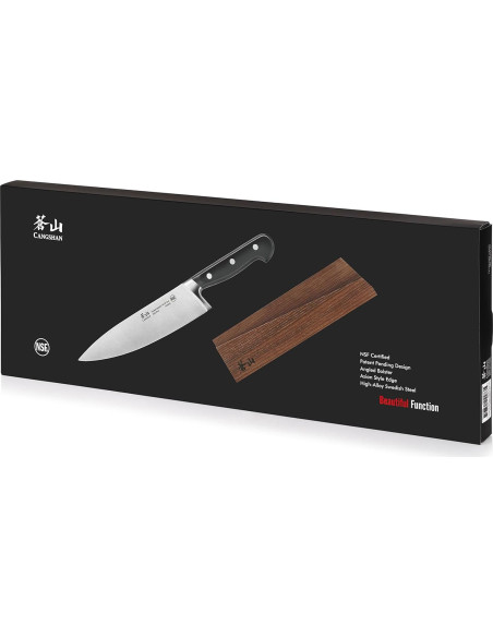 Cuchillo de Chef Cangshan TV2 20.3 cm Acero Sueco 14C28N