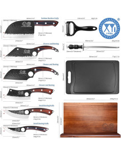 Conjunto de Cuchillos de Cocina XYJ 10 Pcs Acero Alto Carbono 2