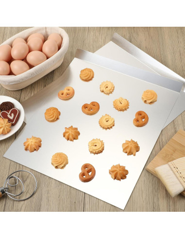 3 Bandejas Planas para Hornear Galletas Aluminio 33x40 cm