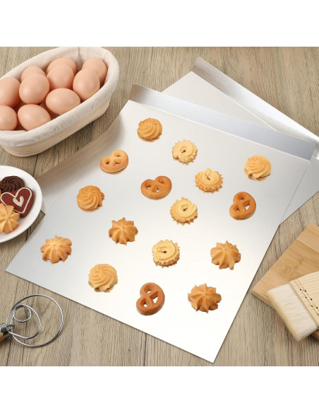 3 Bandejas Planas para Hornear Galletas Aluminio 33x40 cm