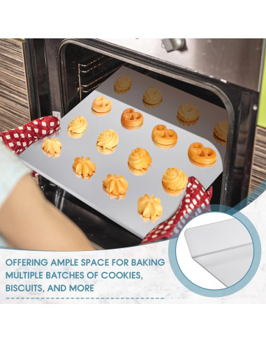 3 Bandejas Planas para Hornear Galletas Aluminio 33x40 cm