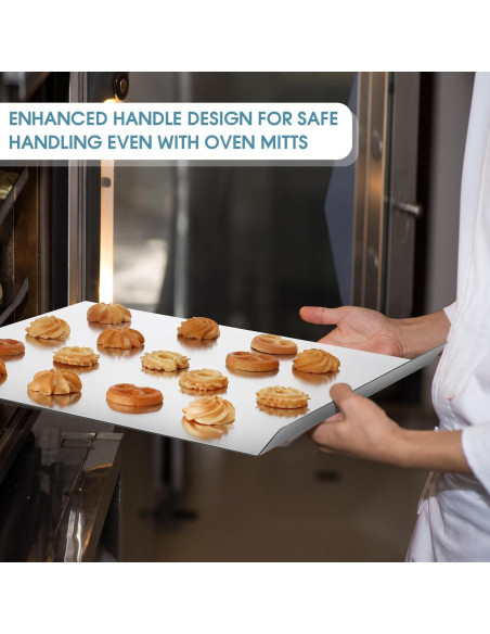 3 Bandejas Planas para Hornear Galletas Aluminio 33x40 cm